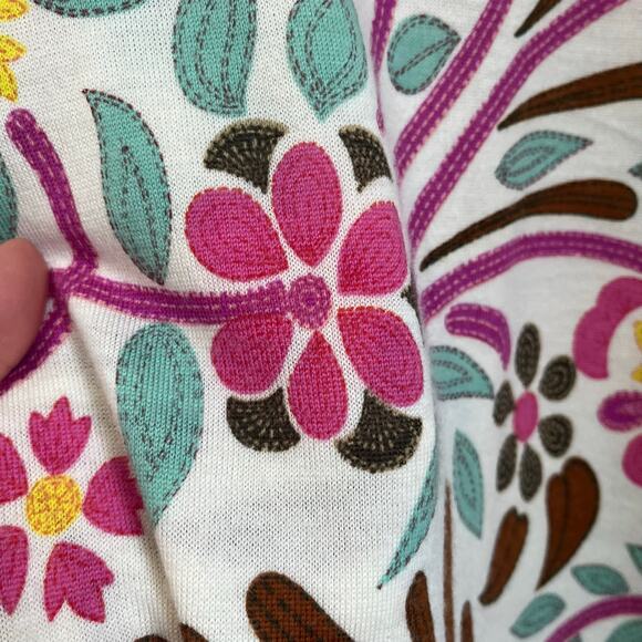 Talbots Pure Merino Wool Floral Print Long Sleeve Sweater Top Size L - Picture 9 of 9